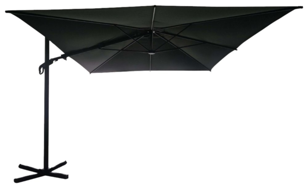 Parasol déporté rectangulaire VIENNA en métal coloris gris anthracite