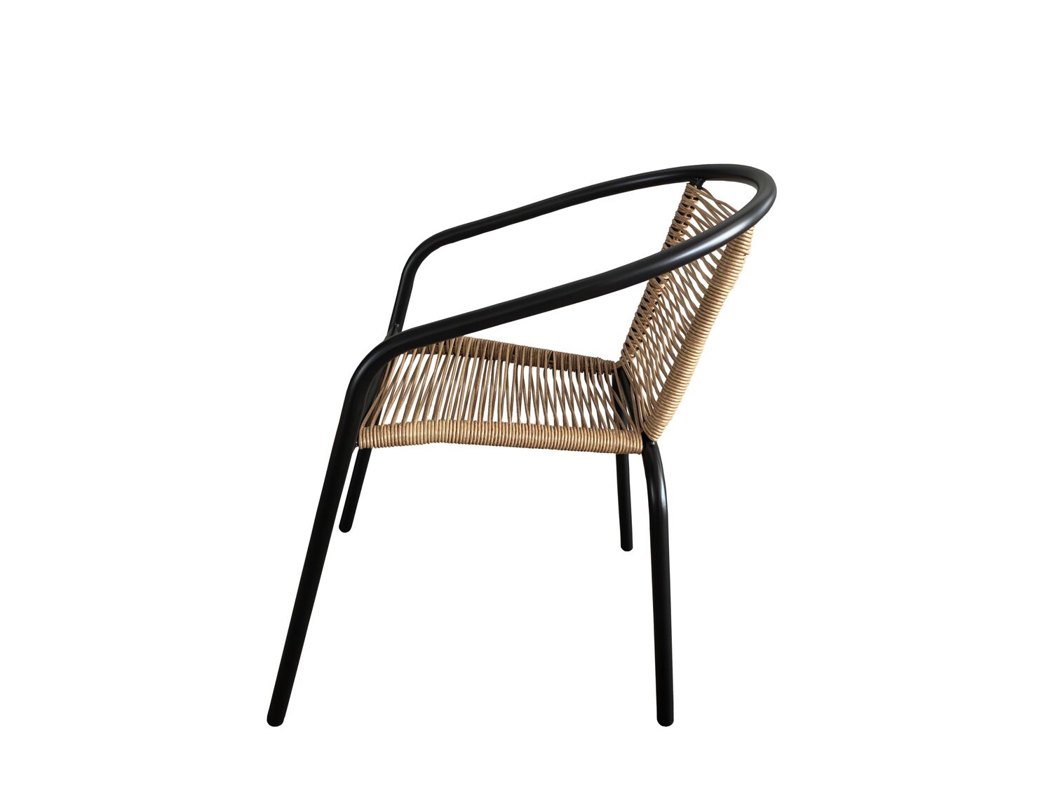 Fauteuil de jardin empilable Bistrot métal imitation rotin tressé