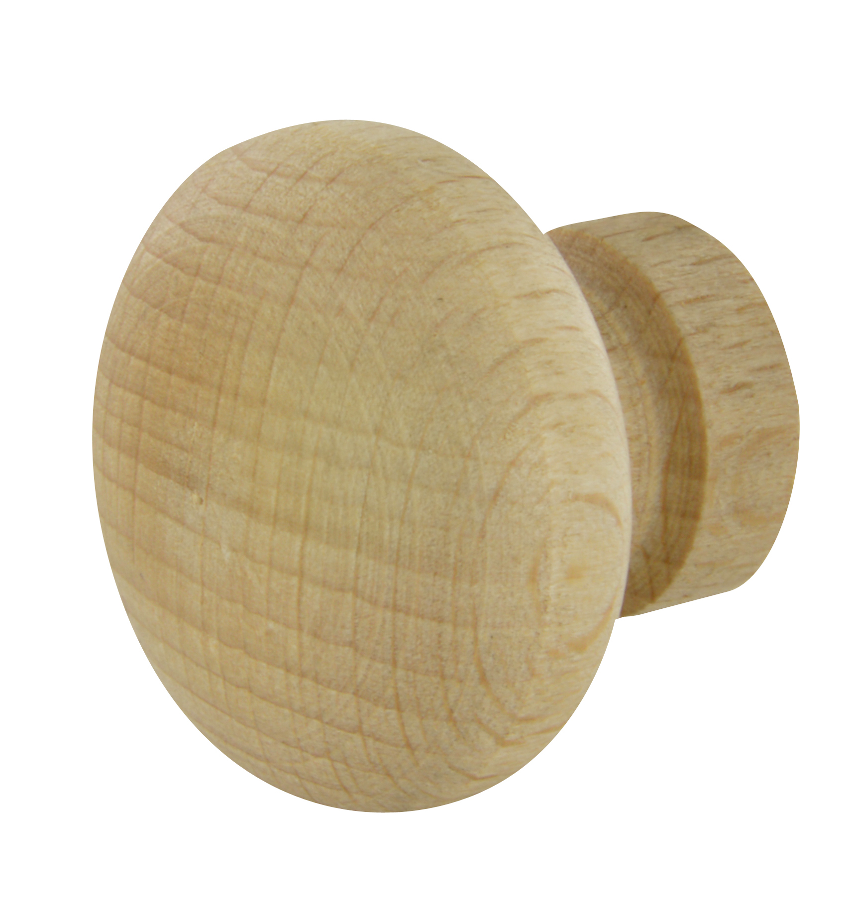 Bouton rond diamètre 30 mm en hêtre poncé