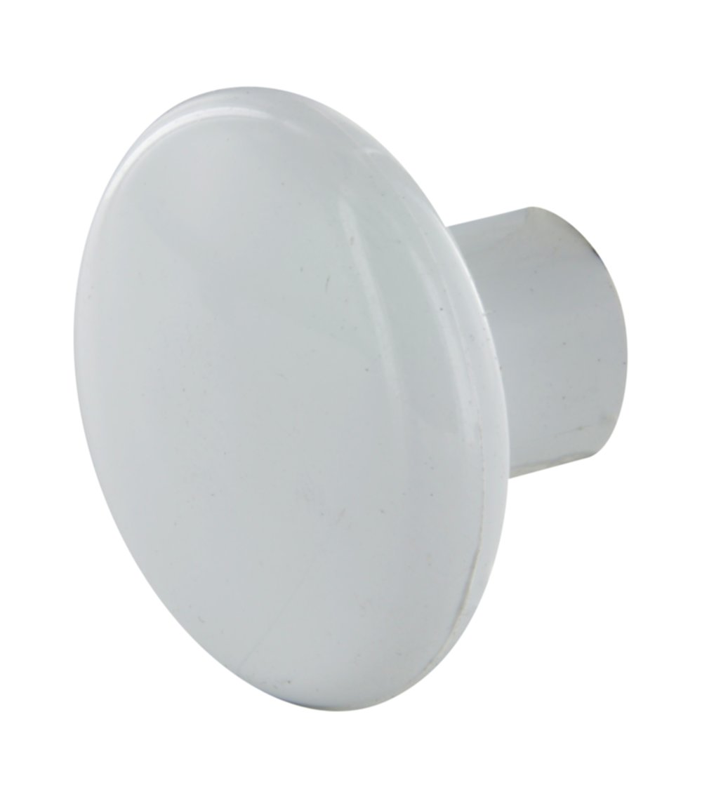 Bouton rond sans insert D35mm. Plastique blanc