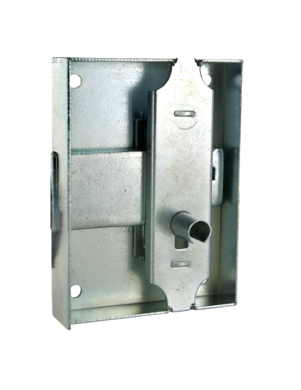 Serrure encloisonnée axe 40 acier poli + clé
