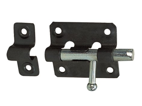 Targette box pêne rond acier noici longueur 80