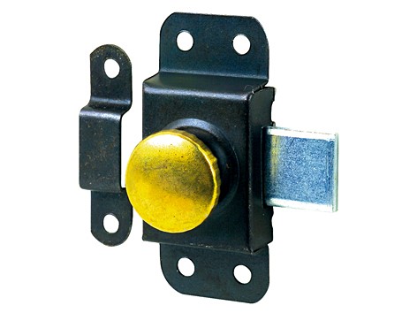Verrou automatique acier noirci et laitonne l30