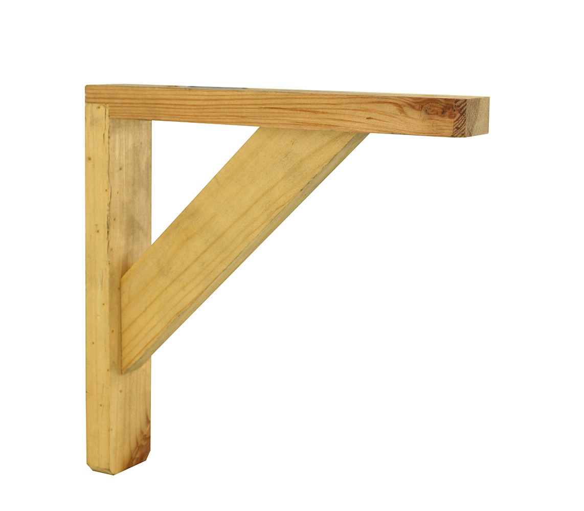 Equerre décorative 190 x 190 mm pin naturel - CIME