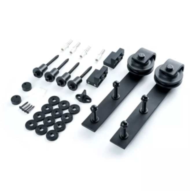 Kit rail de porte coulissante fer industriel noir 2 m - CIME 