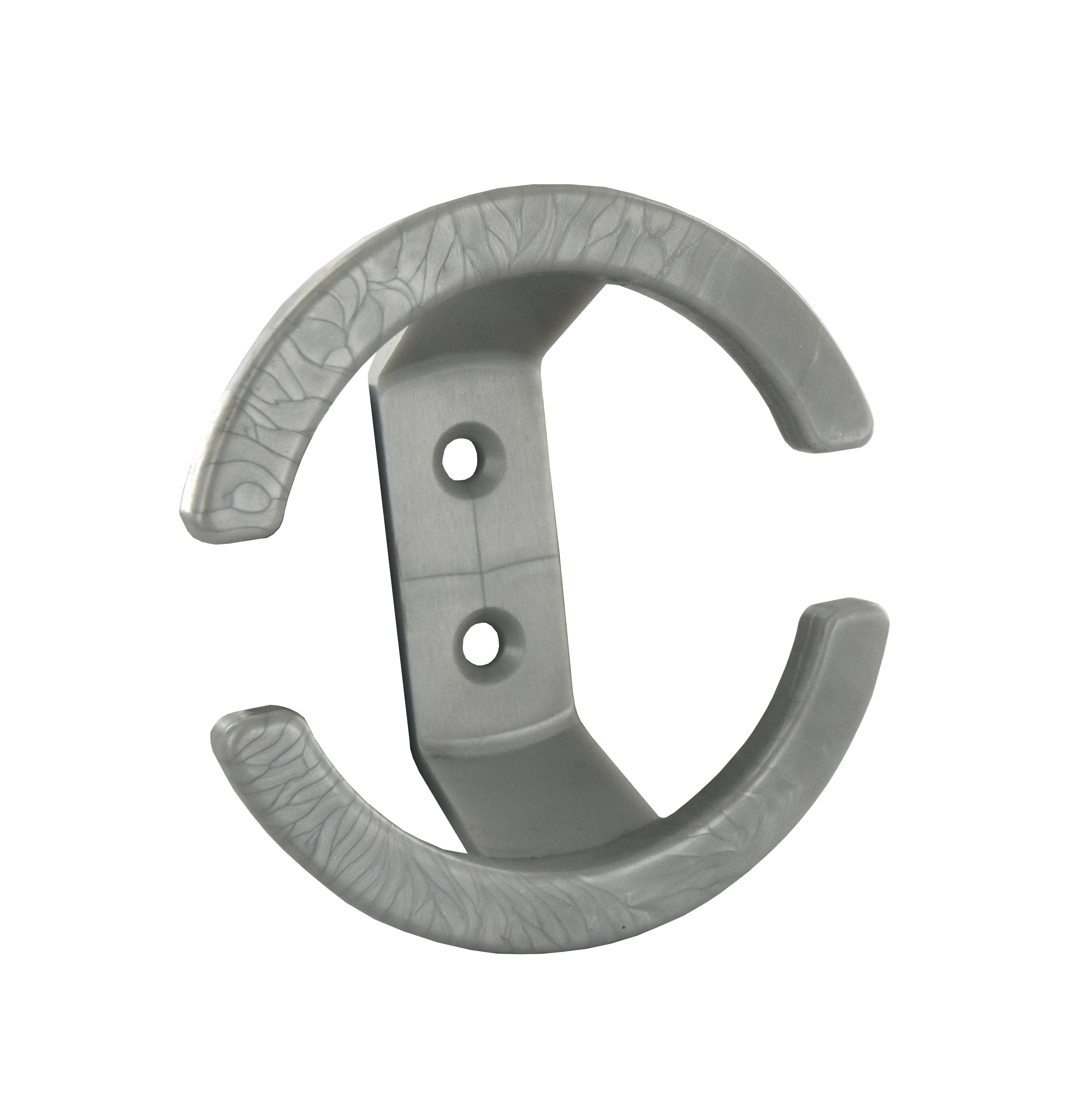 Patère éco 1 tête et 1 crochet - plastique gris - CIME