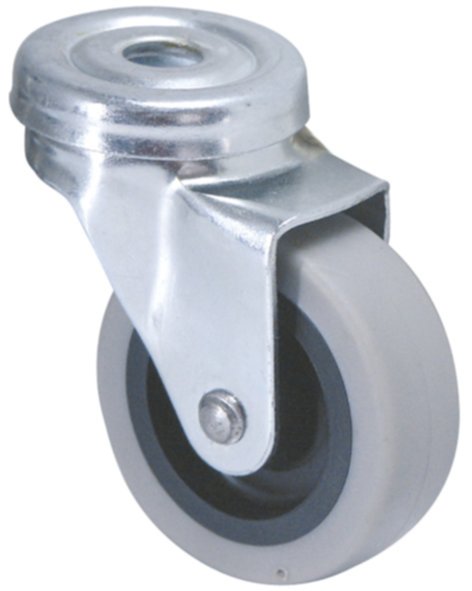 Roulette pivotante à œil caoutchouc gris non tâchant Ø50mm charge 40kg - CIME