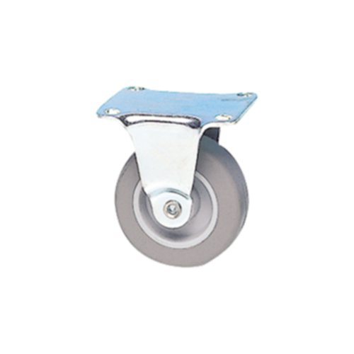 Roulette fonctionnelle fixe à platine caoutchouc gris non tâchant Ø50mm charge 20kg - CIME