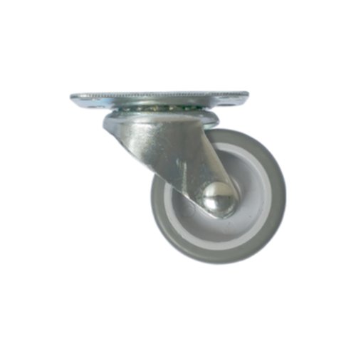 Roulette pivotante à platine caoutchouc gris non tâchant Ø42mm charge 15kg - CIME