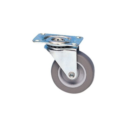 Roulette pivotante à platine caoutchouc gris non tâchant Ø50mm charge 20kg - CIME