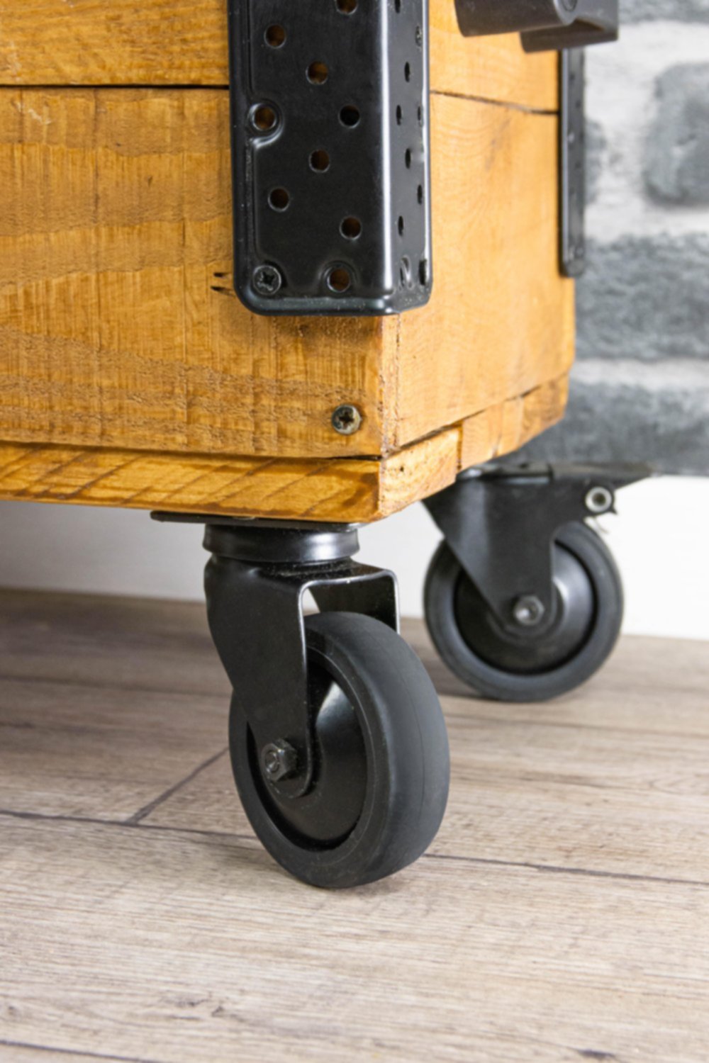 Roulette déco pivotante à platine caoutchouc noir Ø75mm charge 50kg - CIME