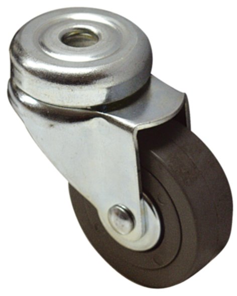 Roulette pivotante à œil caoutchouc gris Ø50mm charge 40kg - CIME