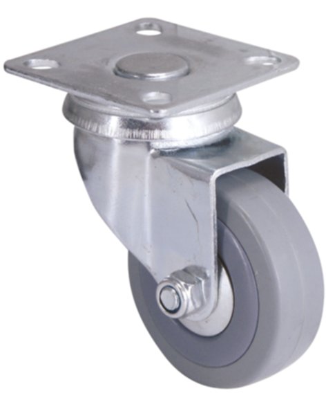 Roulette pivotante à platine caoutchouc gris non tâchant Ø50mm charge 40kg - CIME