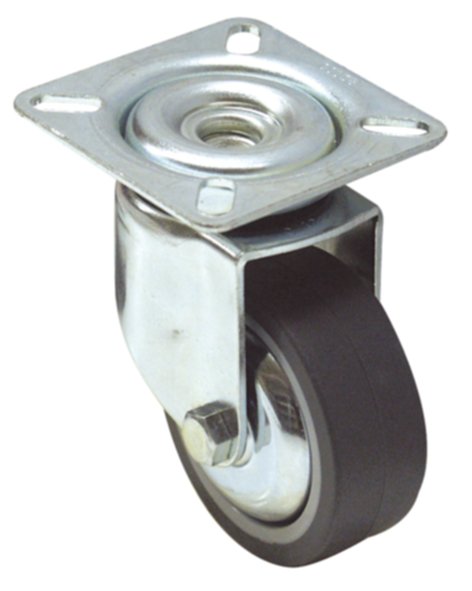 Roulette pivotante à platine caoutchouc gris Ø60mm charge 50kg - CIME