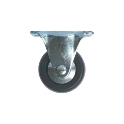 Roulette fonctionelle fixe à platine caoutchouc noir Ø50mm charge 50kg - CIME