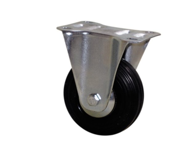 Roulette manutention fixe à platine caoutchouc noir Ø100mm charge 100kg - CIME