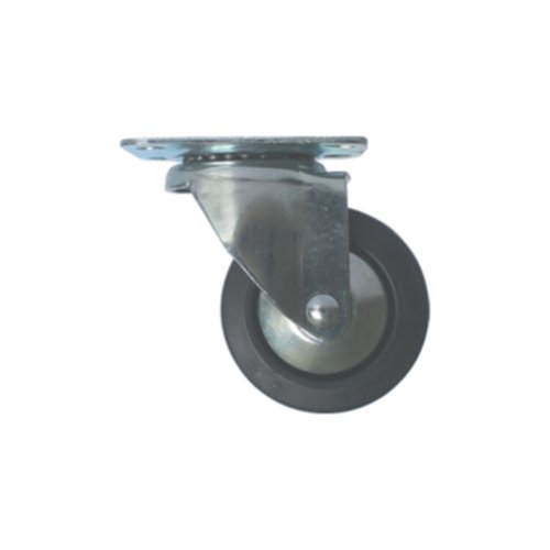 Roulette pivotante à platine caoutchouc noir Ø65mm charge 65kg - CIME