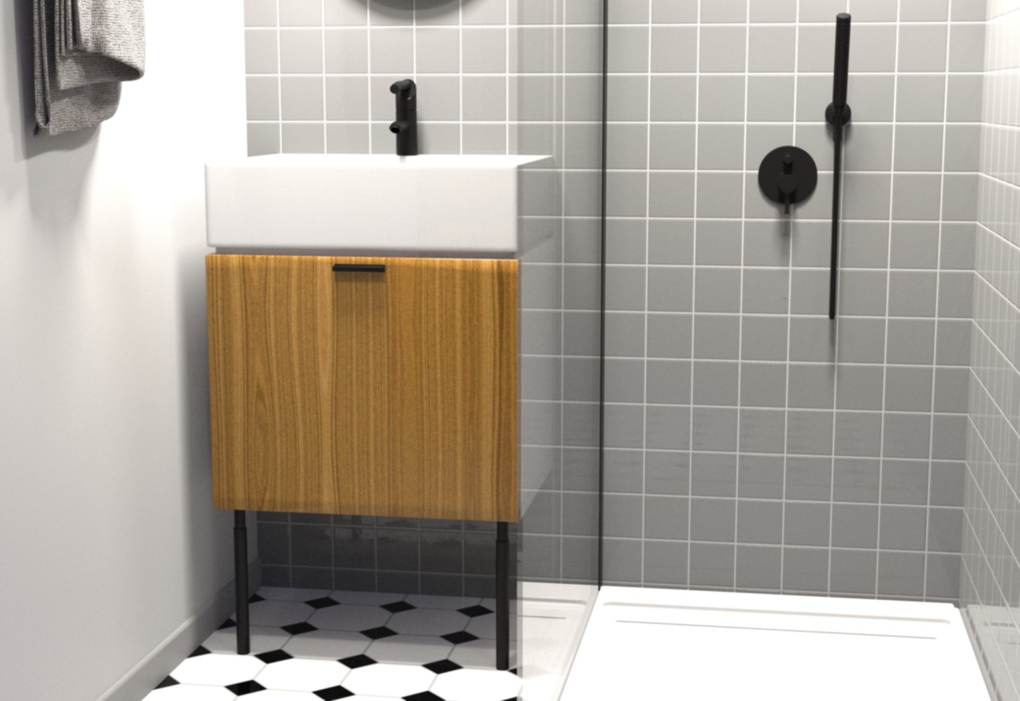 Pied de meuble réglable acier noir Ø30 x H300/500 mm - CIME