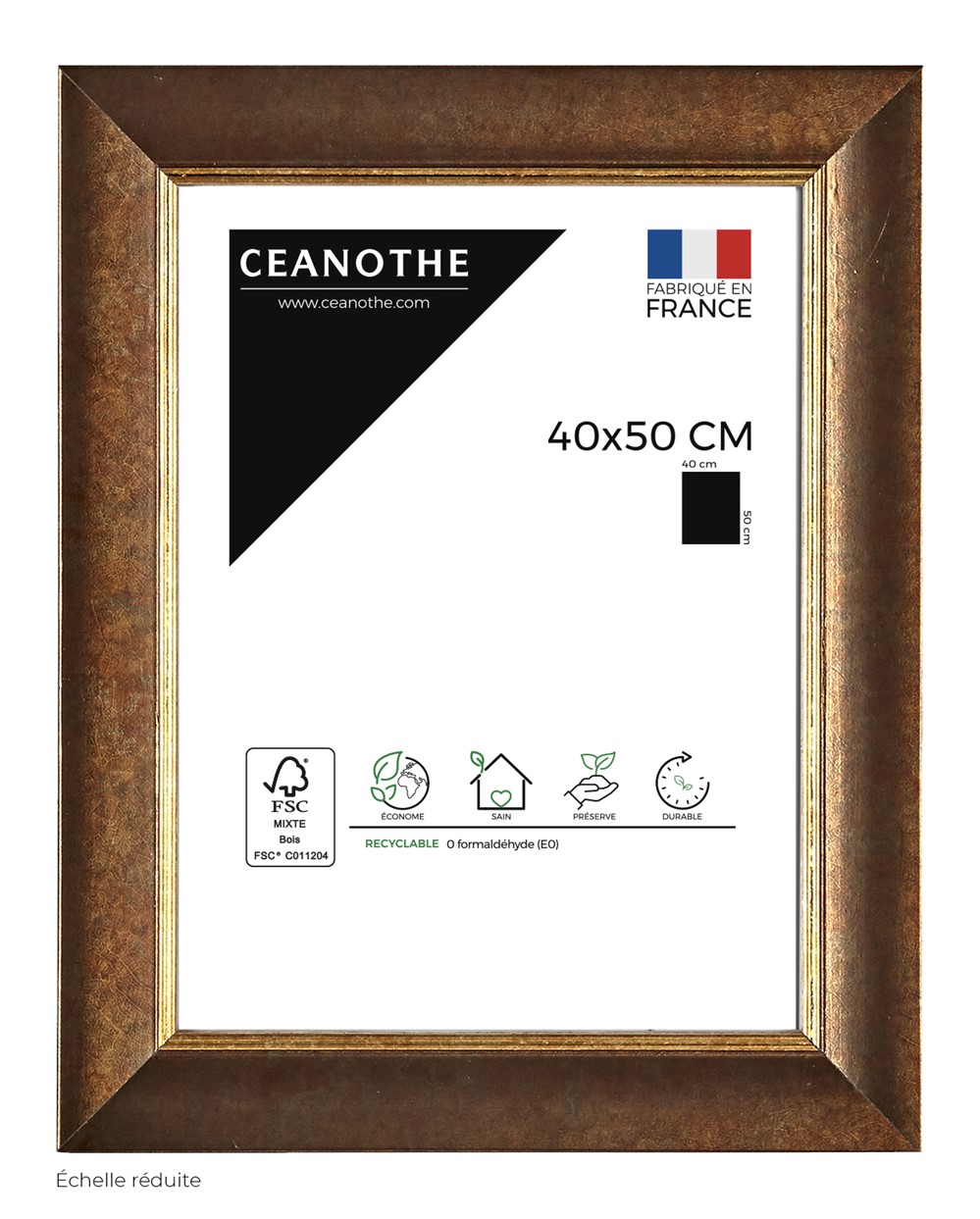 Cadre 40x50 hades filet or