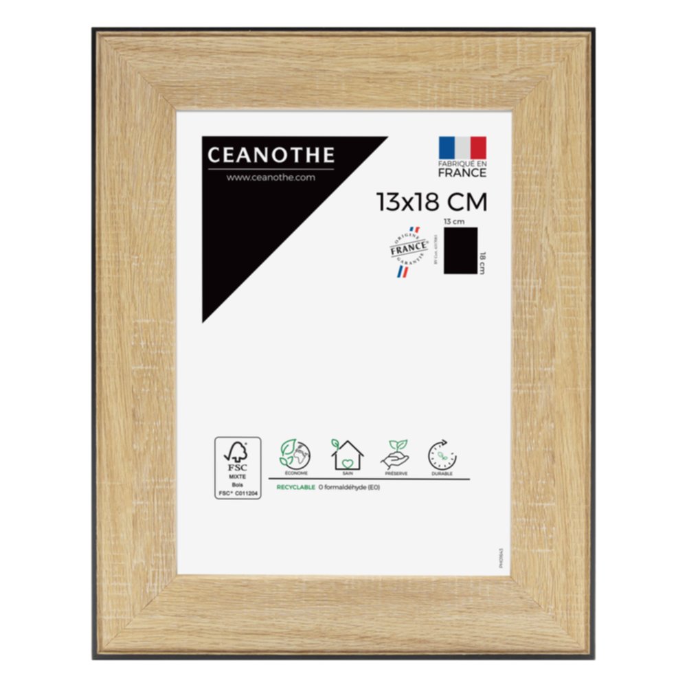 Cadre photo Newton bois noir 13x18cm - CEANOTHE