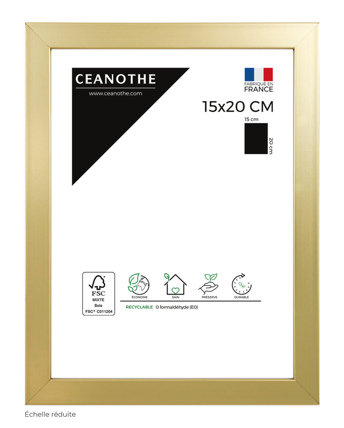 Cadre photo Precious doré 15x20cm - CEANOTHE