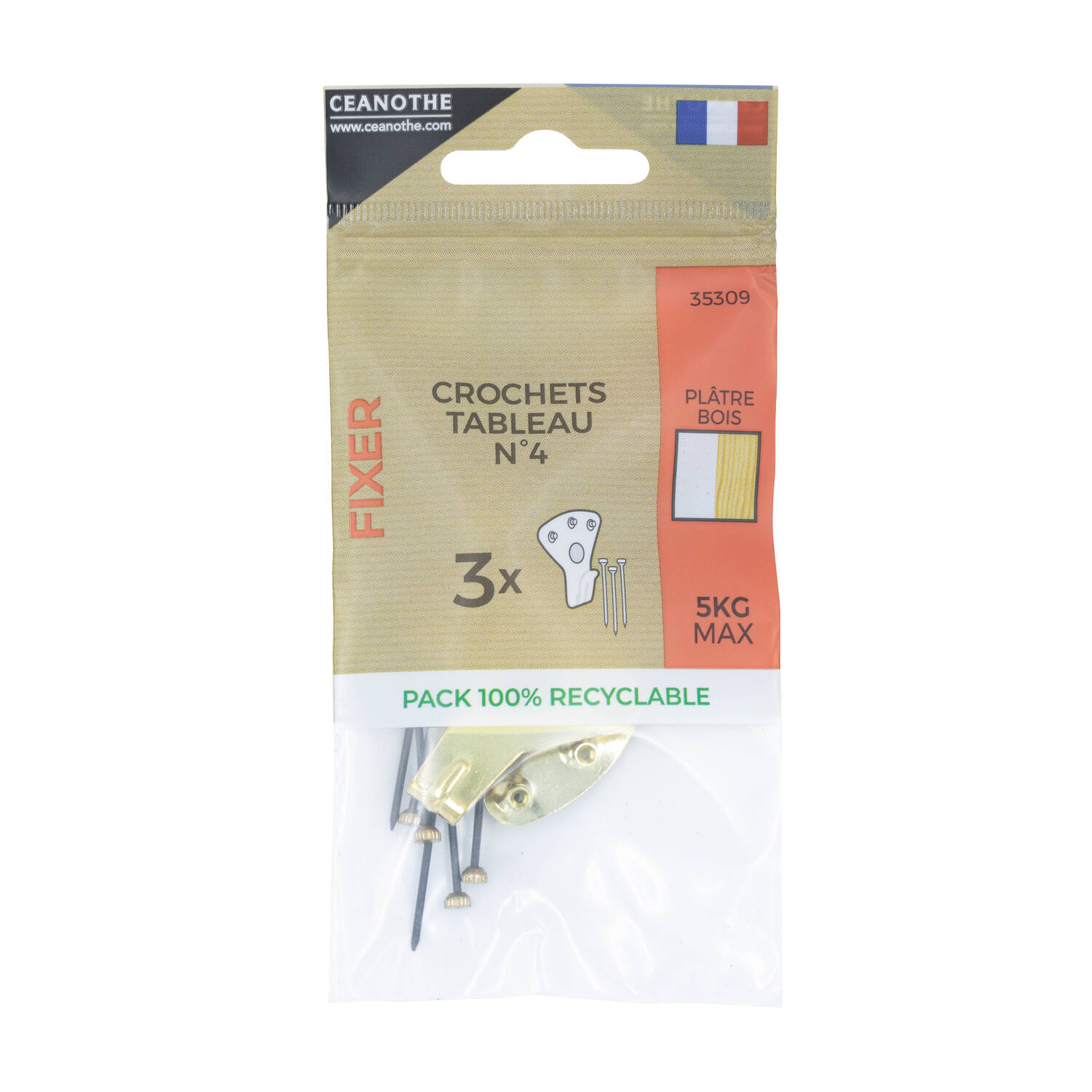 Sachet 3 crochets a tableau n°4 - CEANOTHE