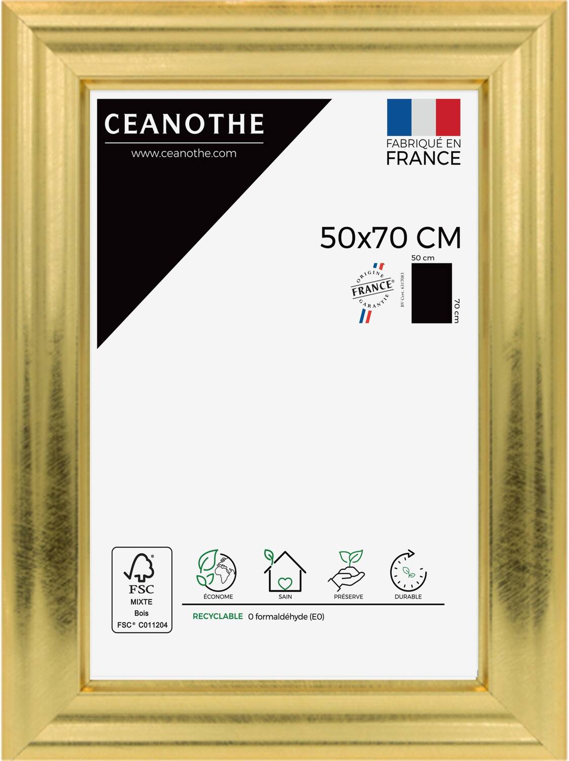 Cadre photo Julia doré 50x70cm - CEANOTHE