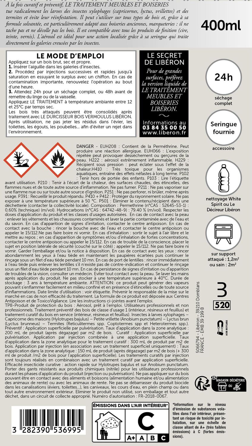 Insecticide meubles & boiseries anciennes 0,5 L - LIBERON