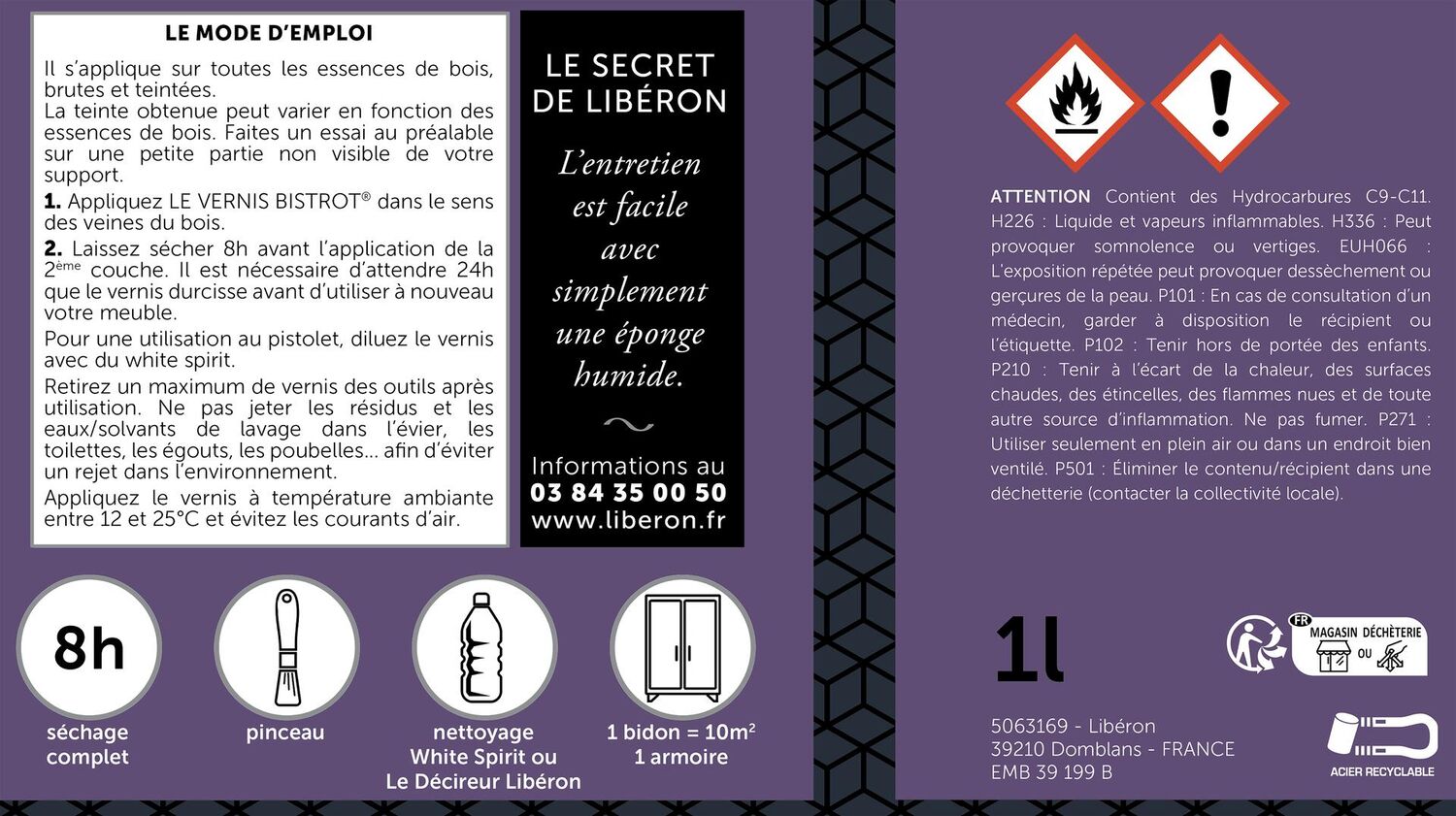 Vernis Bistrot satin incolore 0,5 L - LIBERON