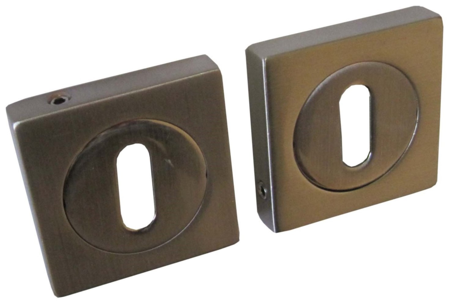 Set de 2 rosaces carré zamack nickelé 50 x 50 mm - CHAINEY