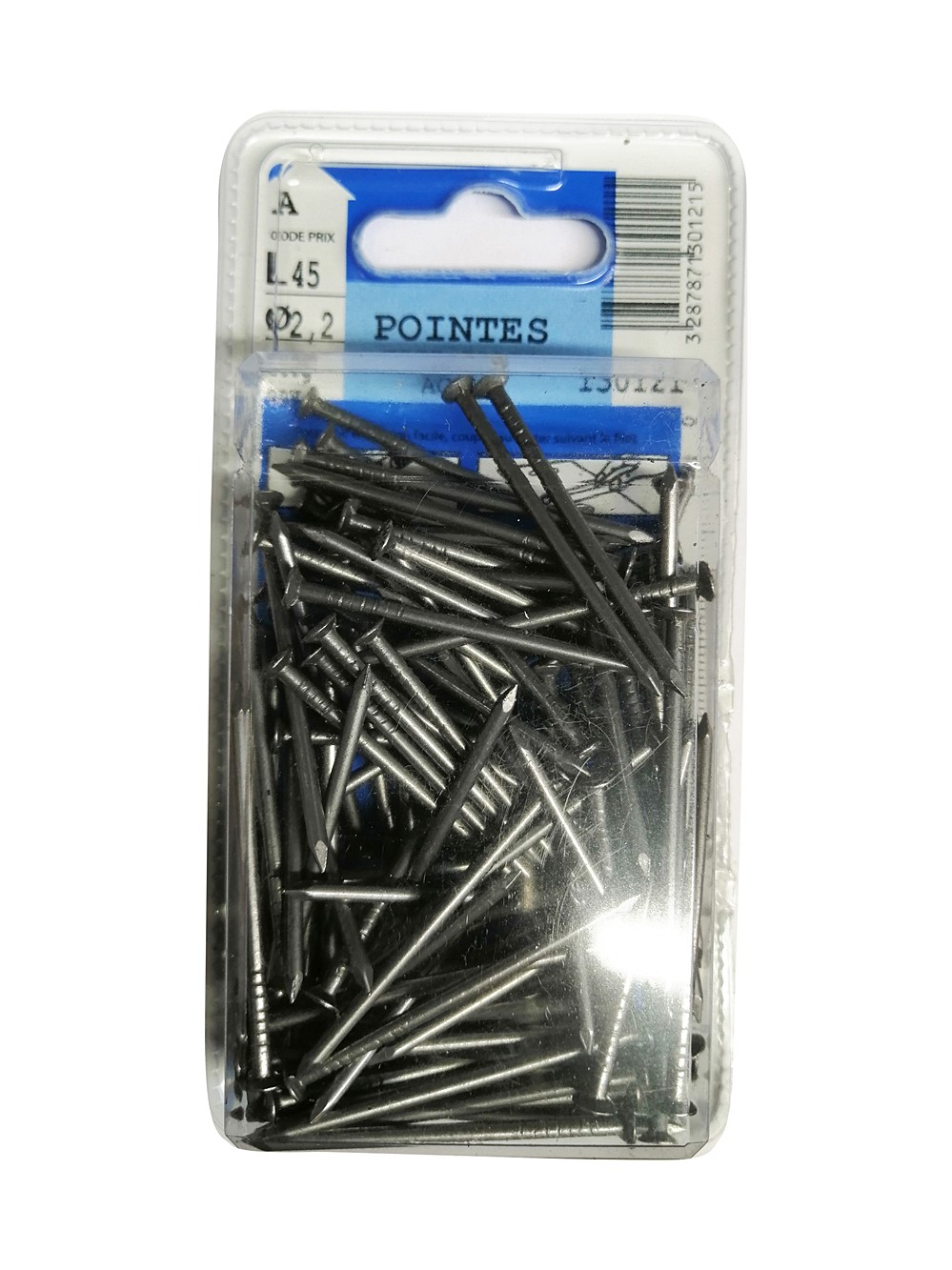 Pointes tête plate acier L45 ø2,2mm