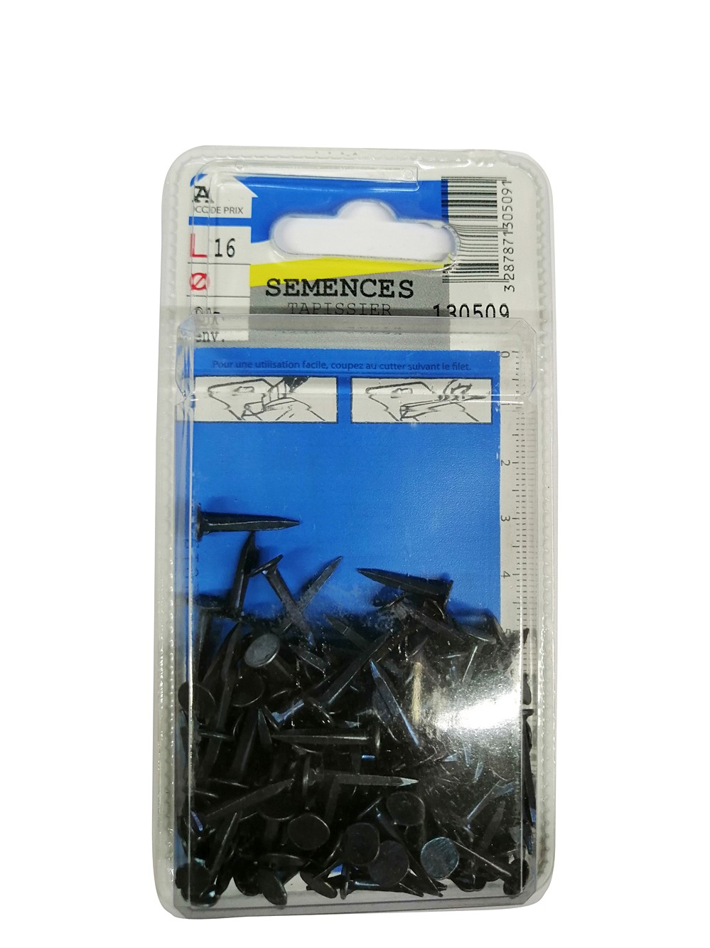 Semences tapissier acier bleui 16mm