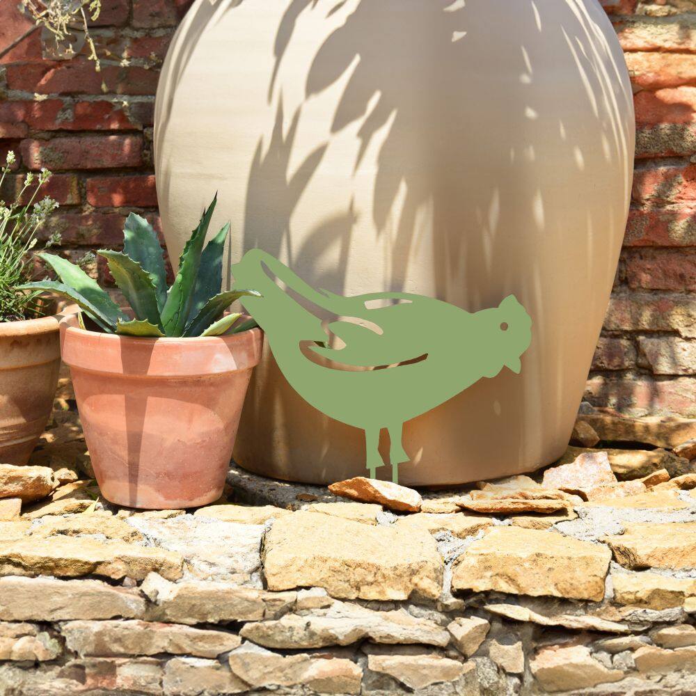 Figurine à piquer Poule 28x39cm vert clair - LOUIS MOULIN