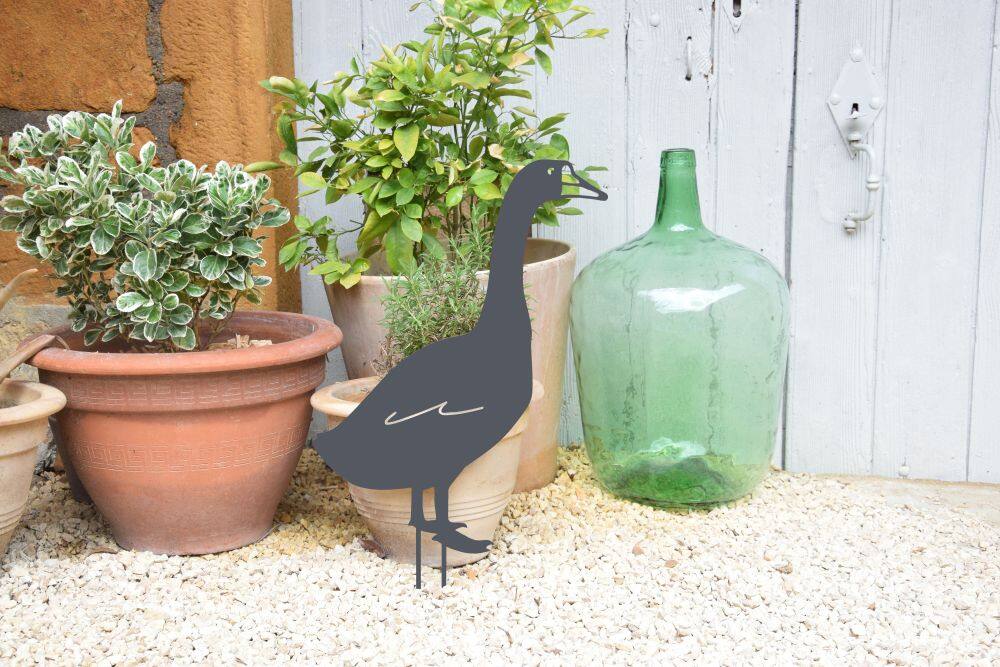 Figurine à piquer Oie 50x34cm anthracite - LOUIS MOULIN