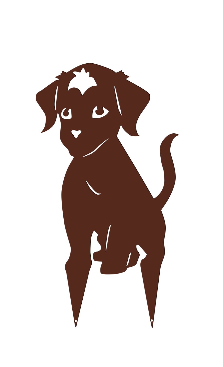 Figurine à piquer Chiot 20 x 36,5 cm fer vieilli - LOUIS MOULIN