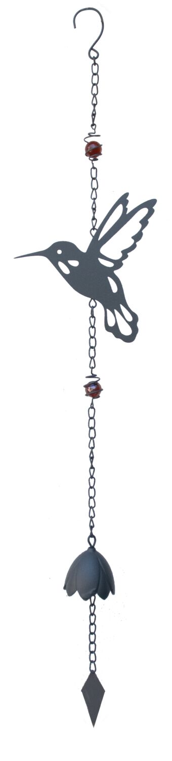 Carillon Colibri avec perles anthracite - LOUIS MOULIN