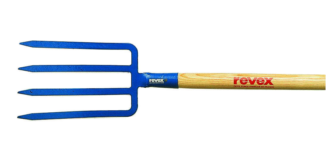 Fourche à bêcher à douille 4 dents manche pomme 30 cm - REVEX