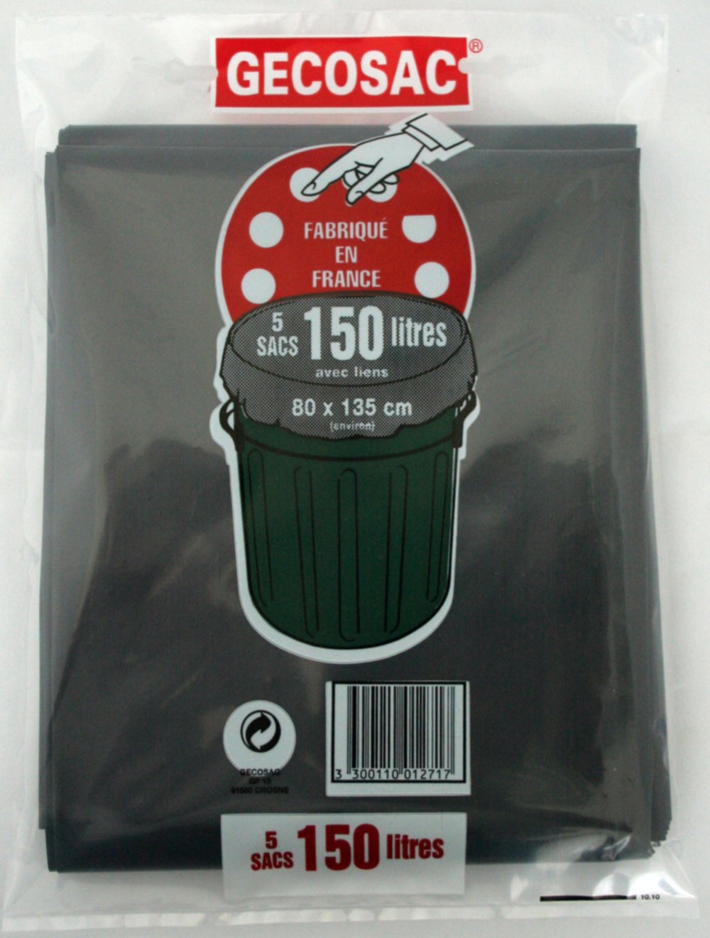 Sac x5 poubelle 150l