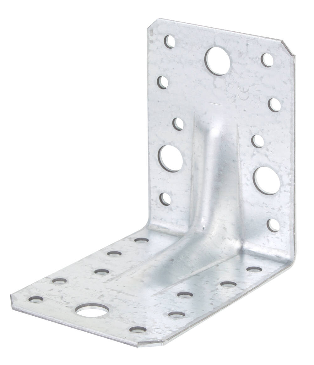 Équerre renforcée + nervure 65x90x2,5mm Ø5mm 18 trous - ALBERTS