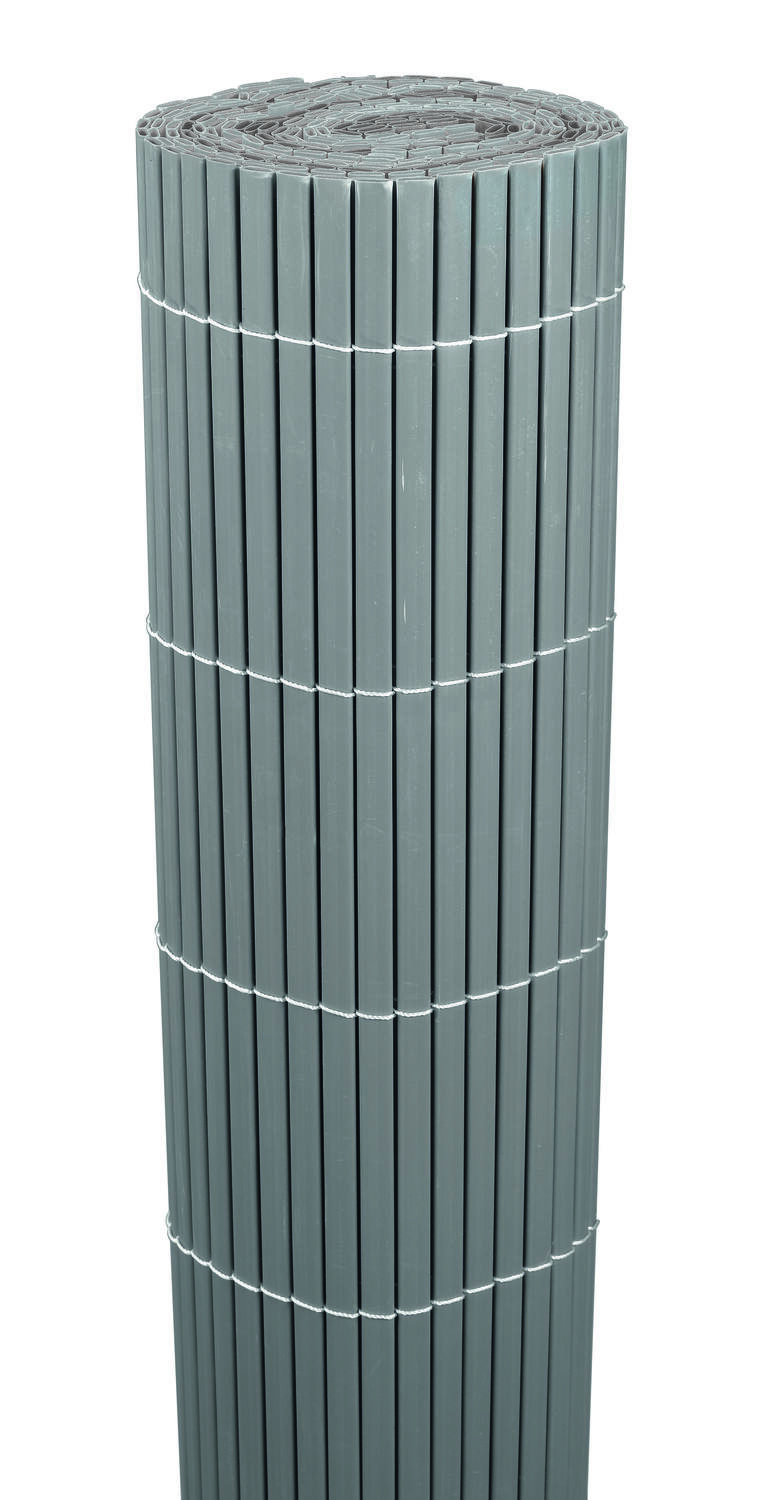 Canisse double face PVC 1x3m gris - IDEAL GARDEN