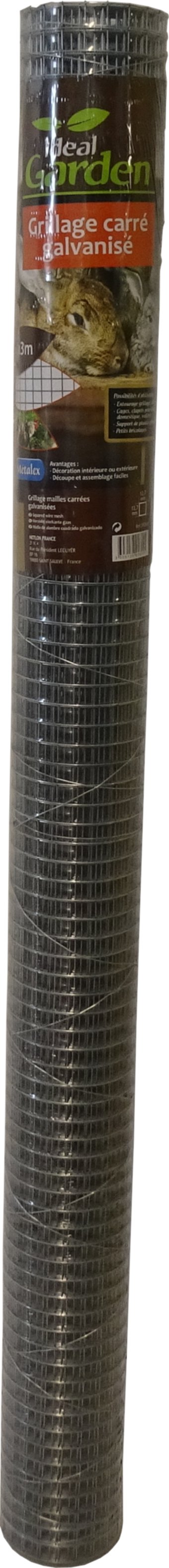 Grillage carré galvanisé 12,7 mm 1 x 3 m - IDEAL GARDEN