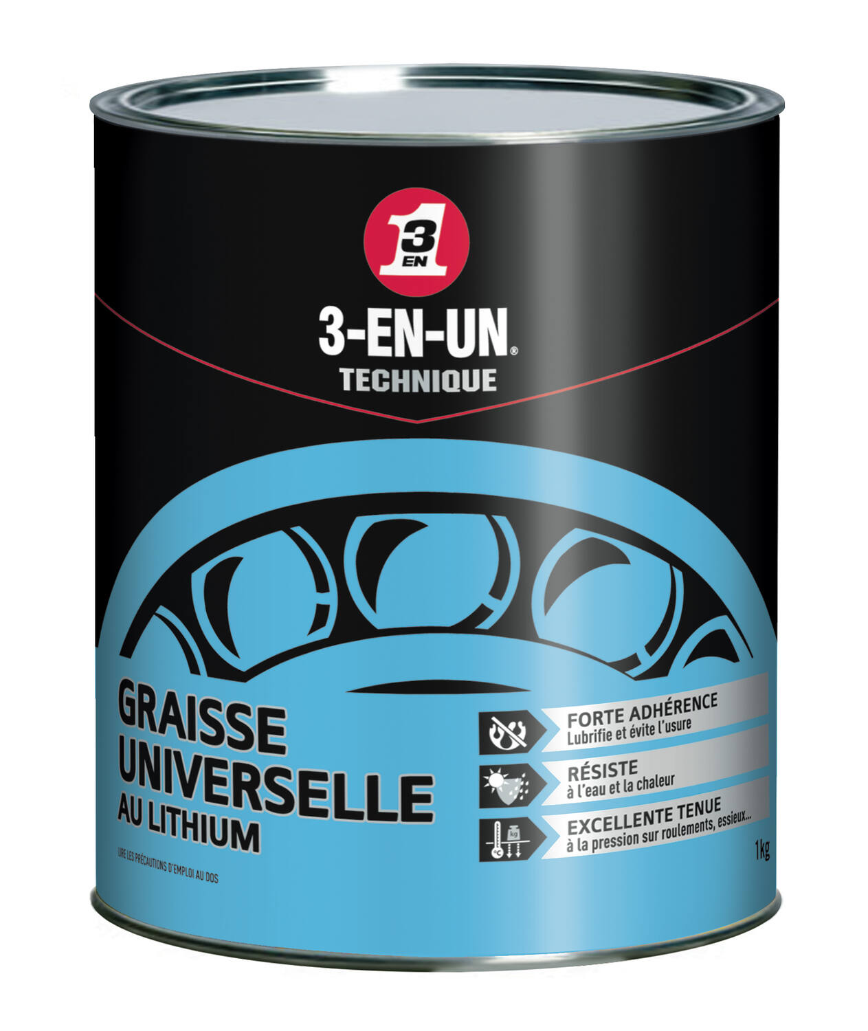 Technique graisse universelle au lithium en pot 1kg - 3-EN-UN