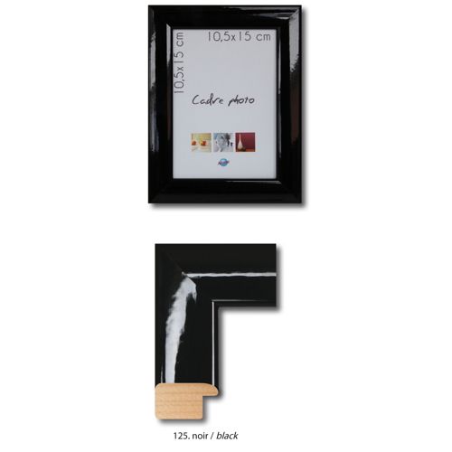 Cadre laqué noir 18 x 24 cm