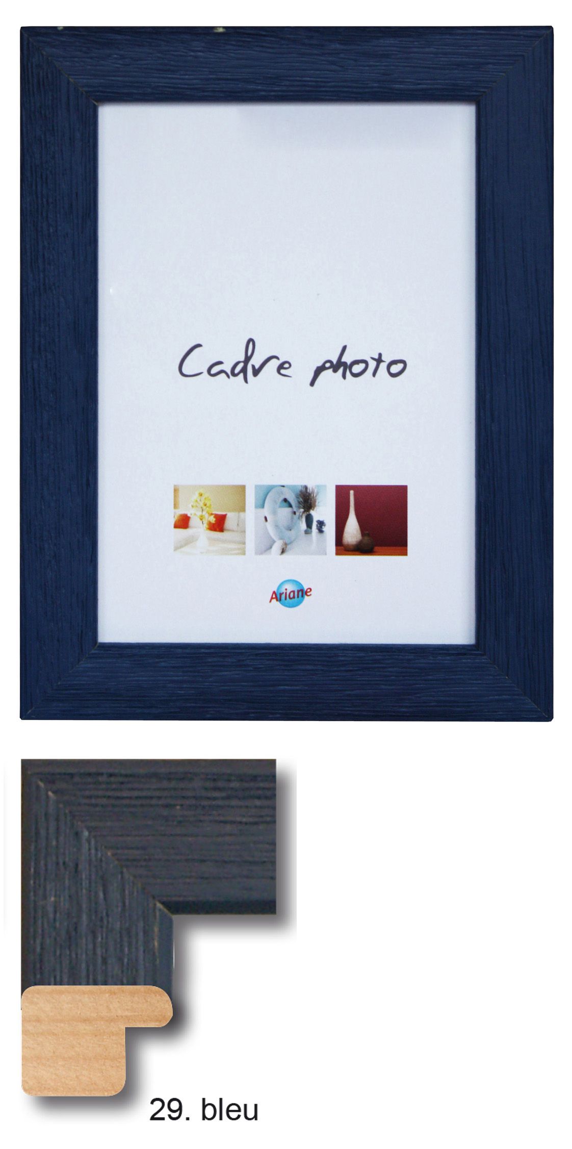 Cadre bois 40 x 50 cm bleu