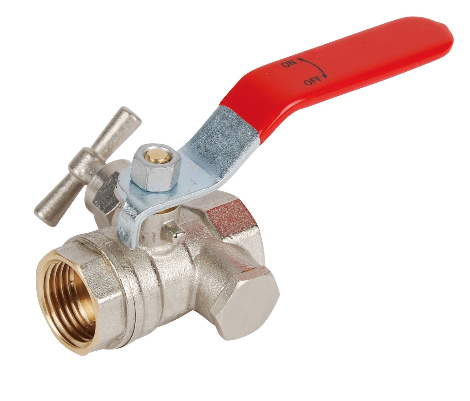 Vanne à sphère poignée + purge FF20/27 passage intégral - DIPRA