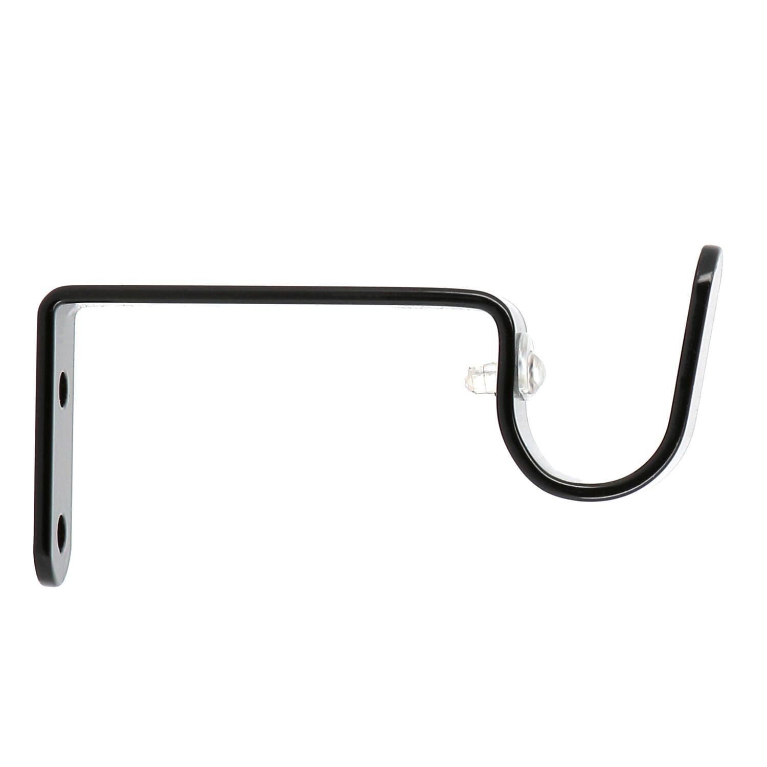 2 supports Noir Brillant métal Ø20mm 80mm