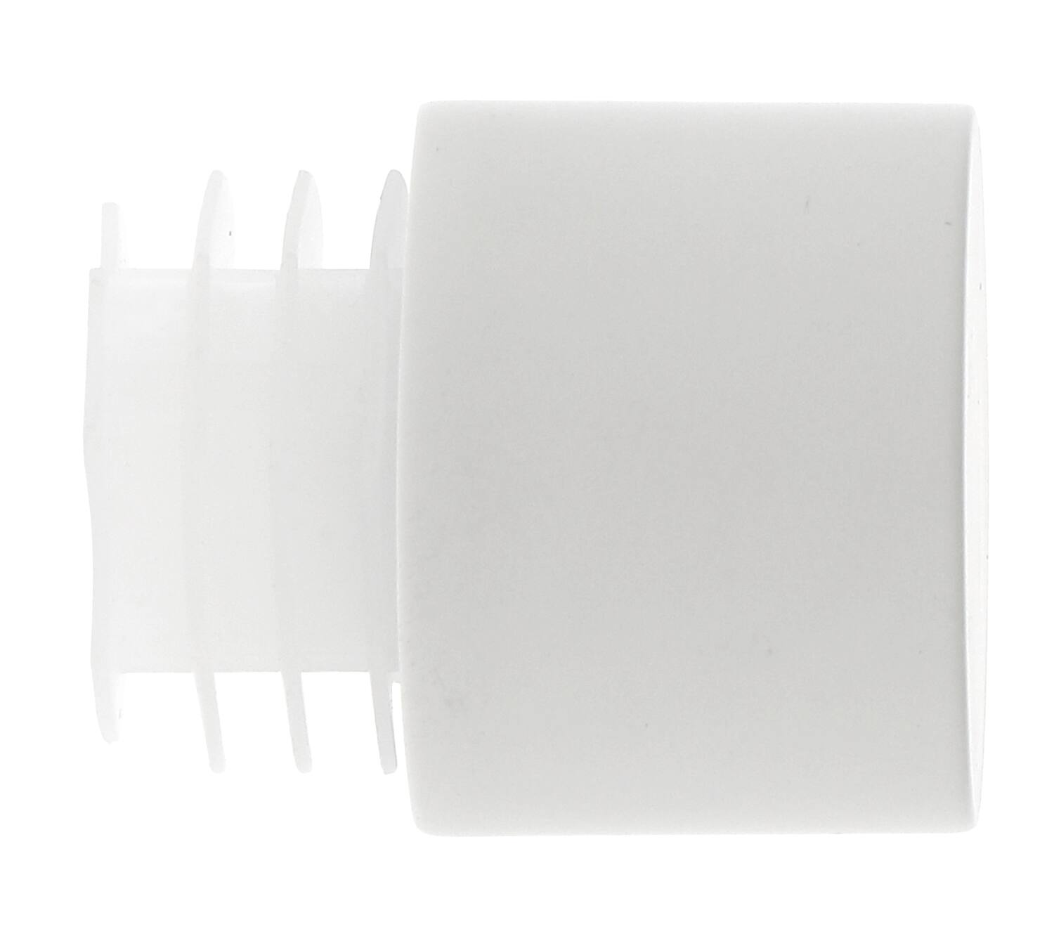 2 Embouts métal Ø28mm Bouchon Blanc Mat