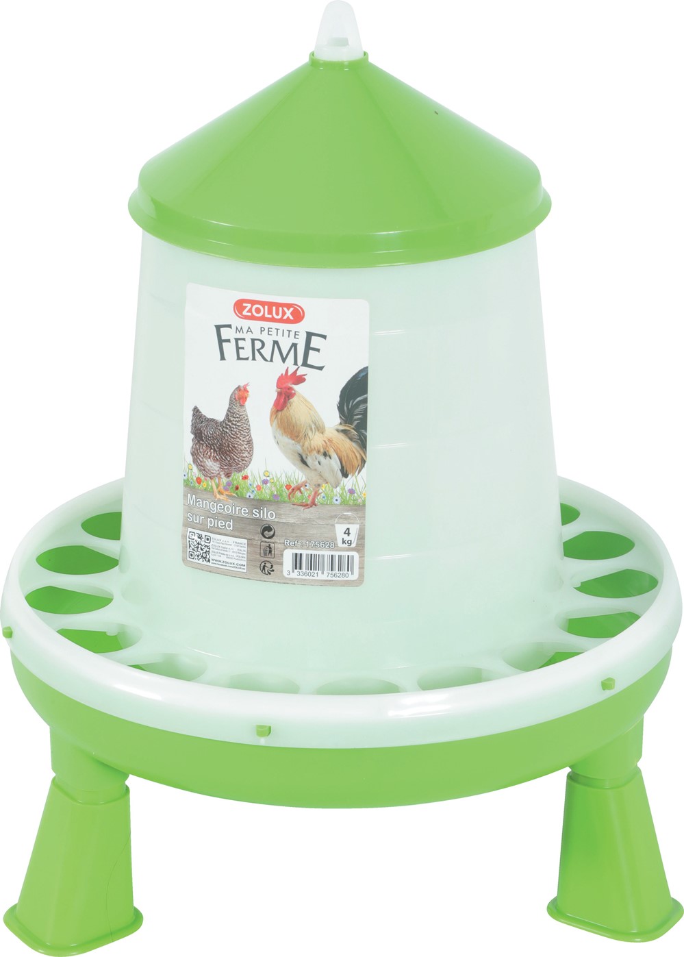 Mangeoire silo sur pied basse cour - 4Kg