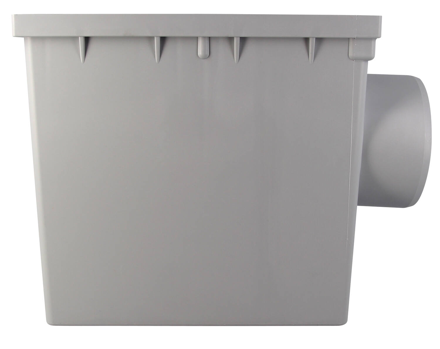 Regard de descente pluviale, entrée Ø80/100, sortie horizontale Ø100, gris