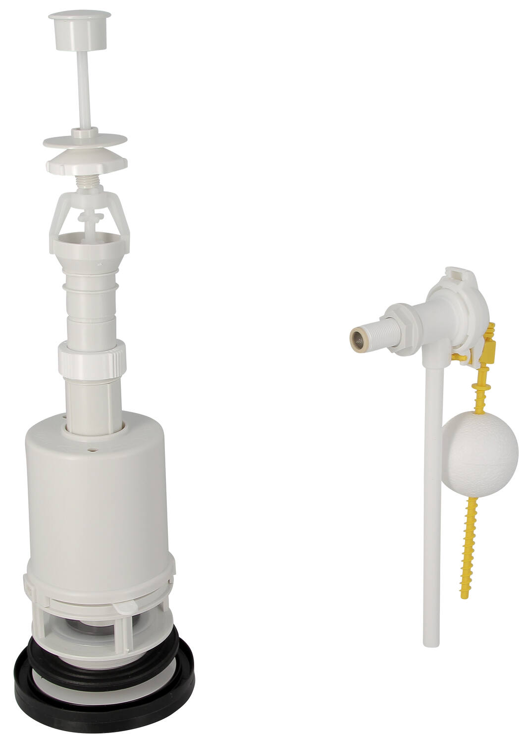 Mécanisme à tirette bouton blanc et robinet flotteur